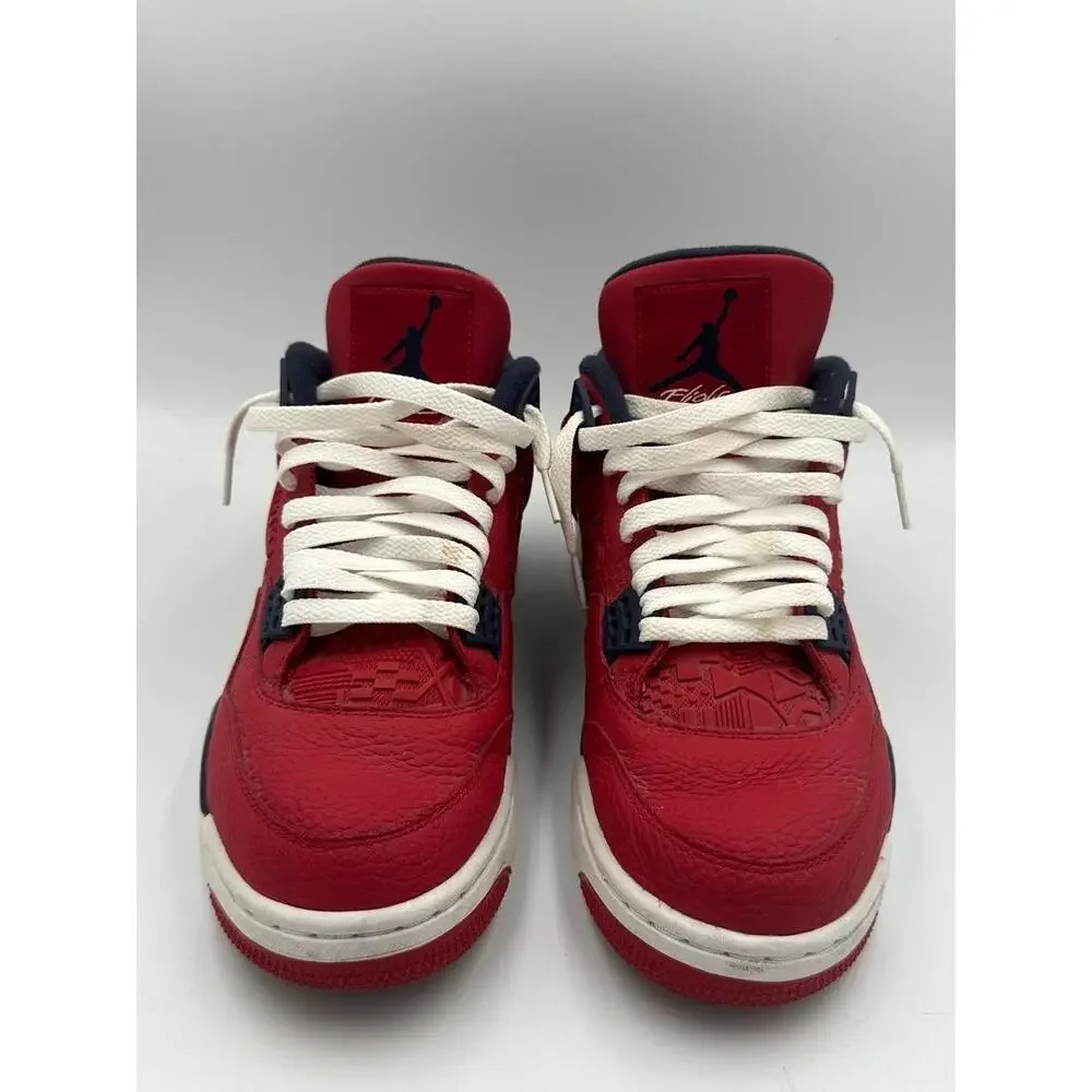 Air Jordan 4 Retro FIBA (2019) Size 10.5 Men’s CI1184-617 Red‎ Navy No Box Clean